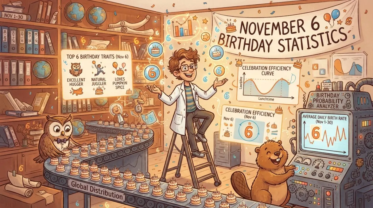 November 6 birthday statistics calendar image
