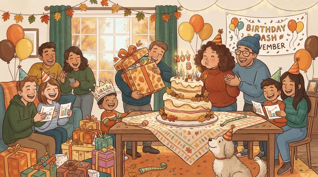 November 8 birthday statistics calendar image