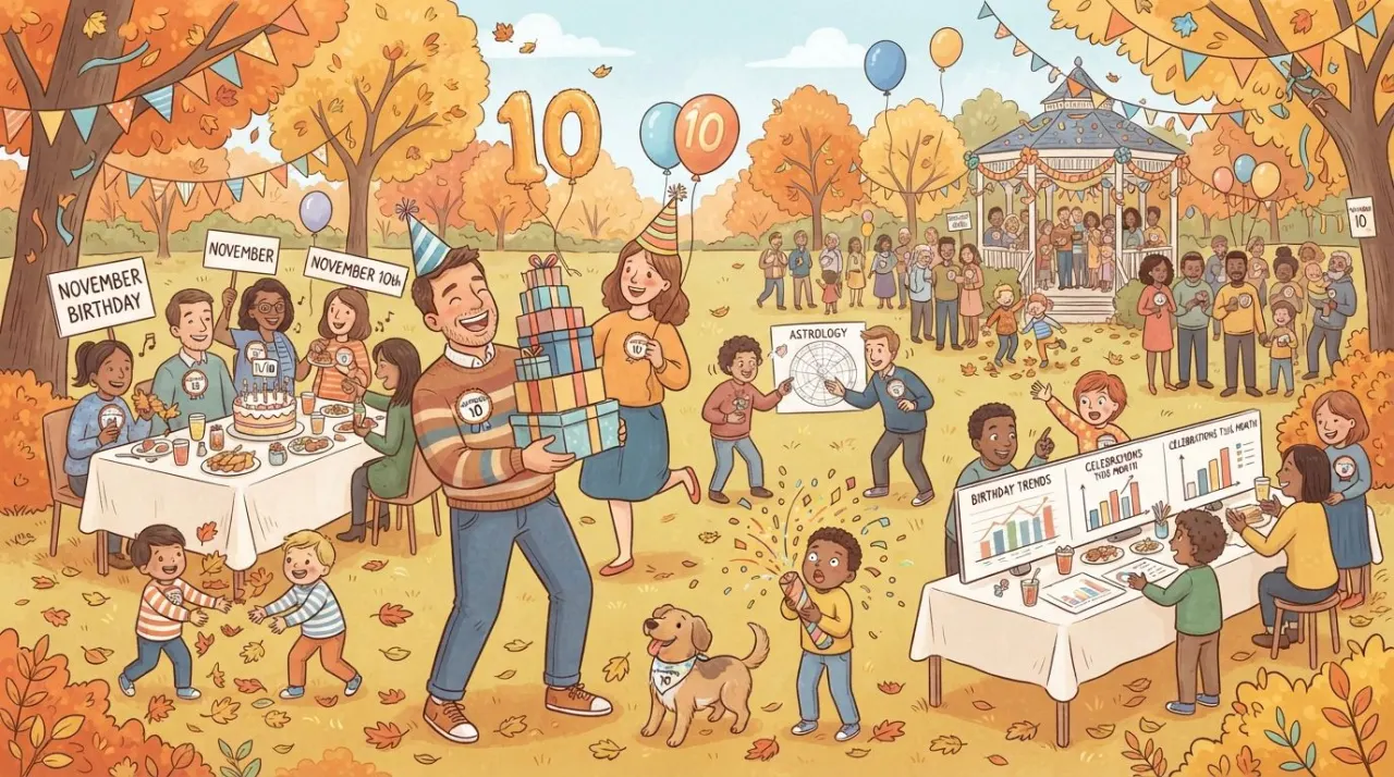 November 10 birthday statistics calendar image