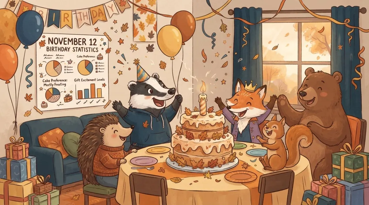 November 12 birthday statistics calendar image