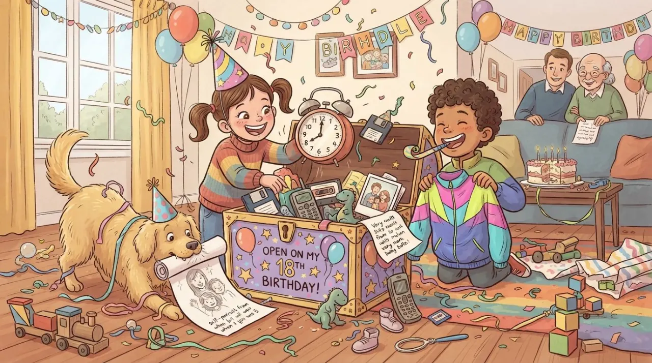 Birthday Time Capsule Ideas illustration