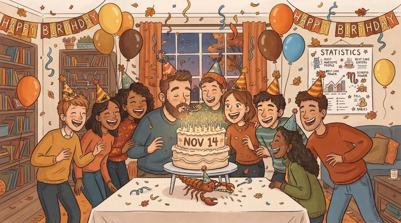 November 14 birthday statistics calendar image