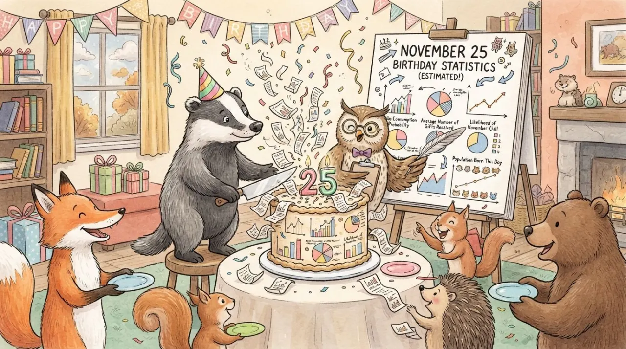 November 25 birthday statistics calendar image