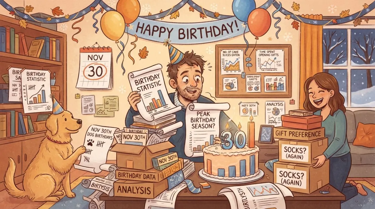 November 30 birthday statistics calendar image