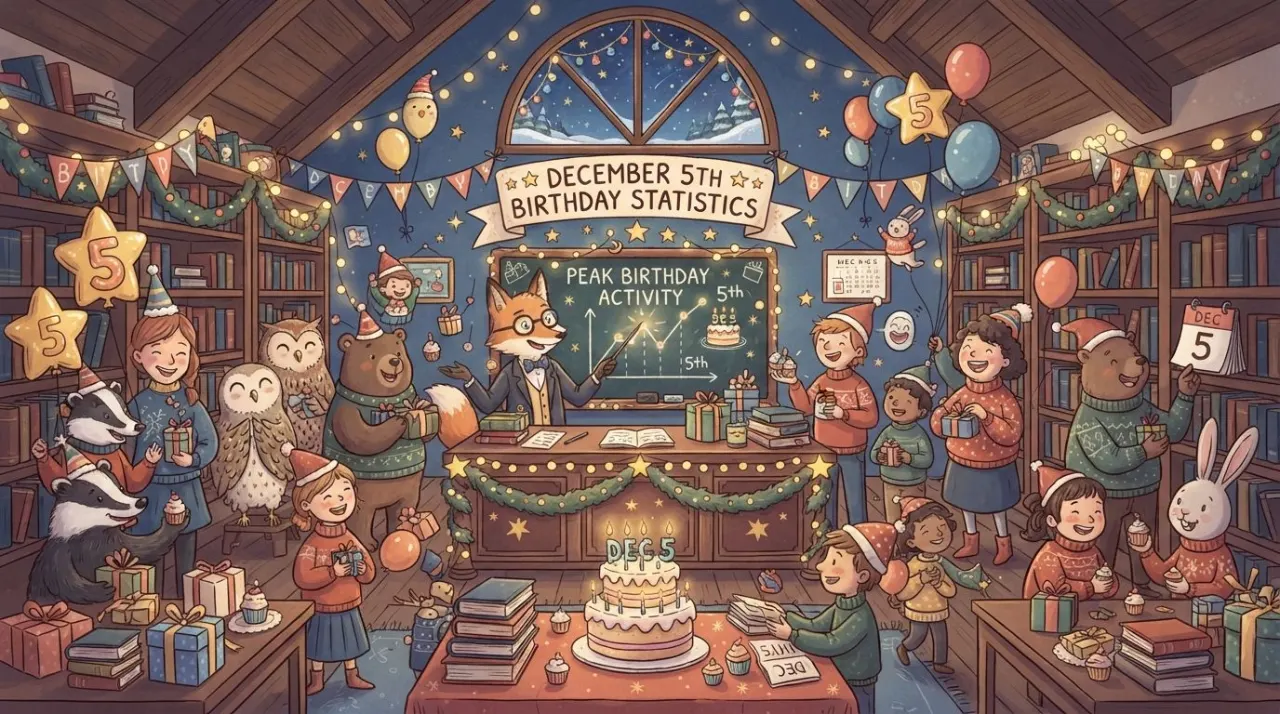 December 5 birthday statistics calendar image