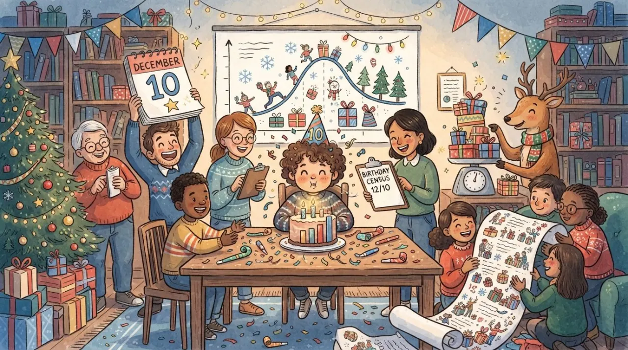 December 10 birthday statistics calendar image
