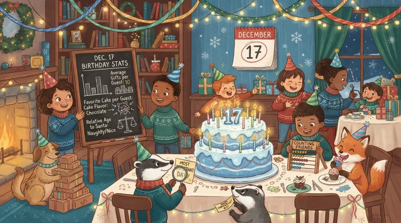 December 17 birthday statistics calendar image