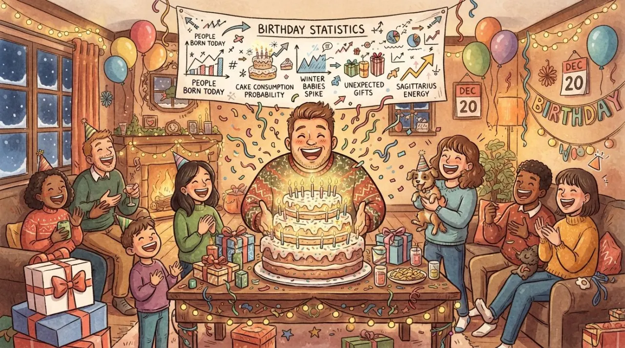 December 20 birthday statistics calendar image