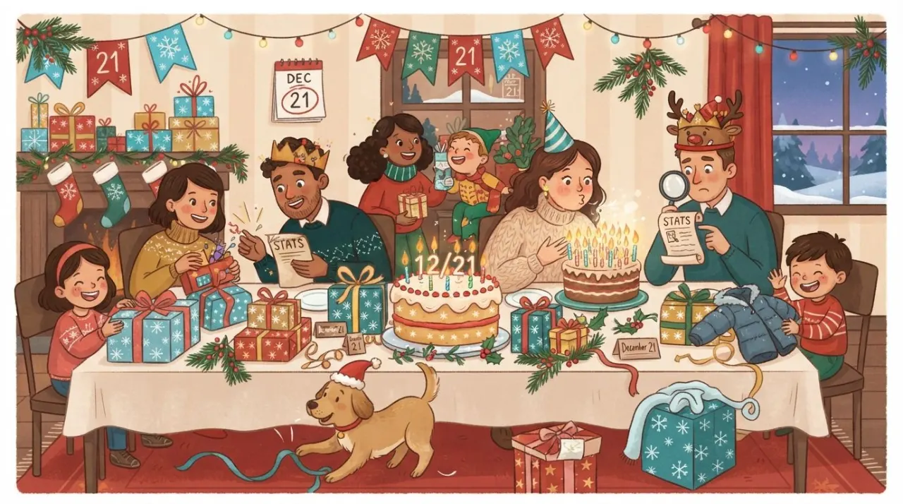December 21 birthday statistics calendar image