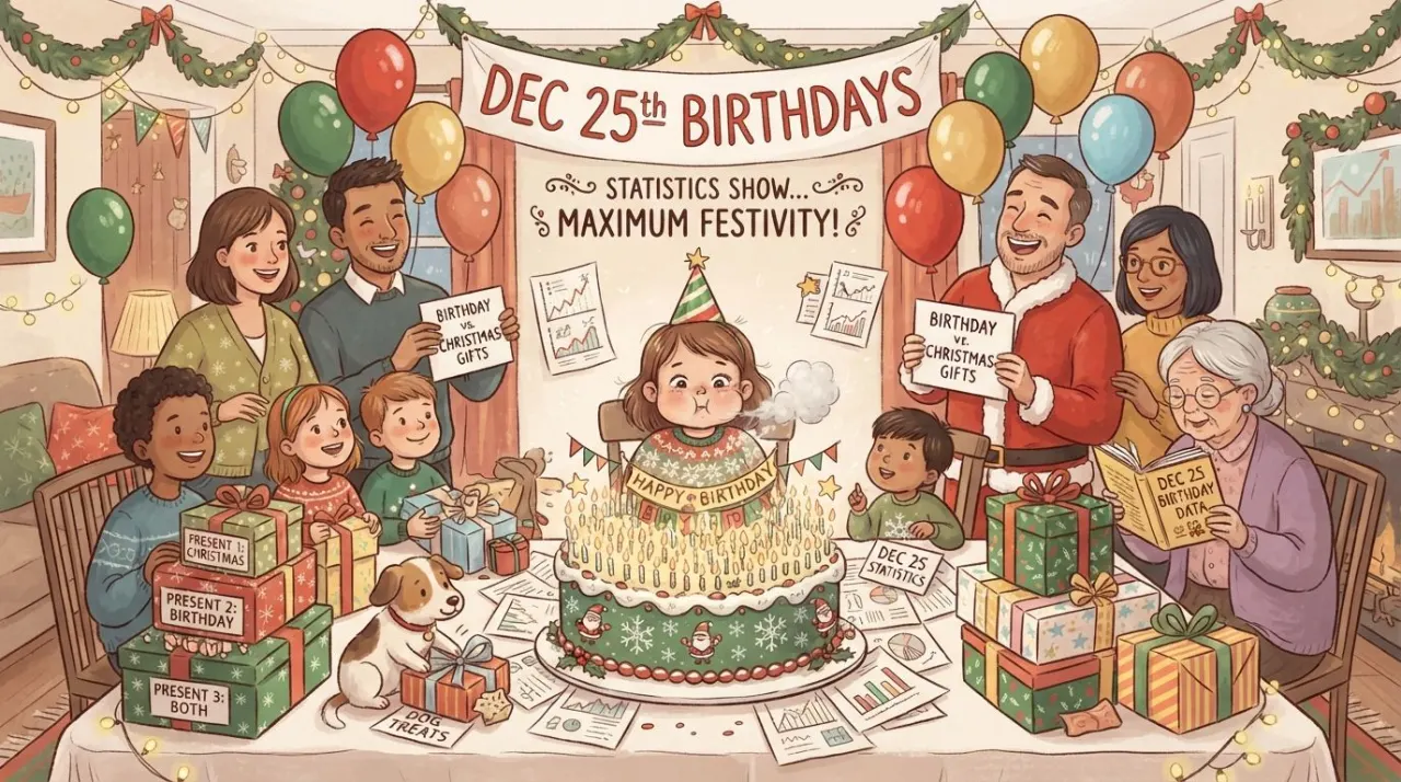 December 25 birthday statistics calendar image