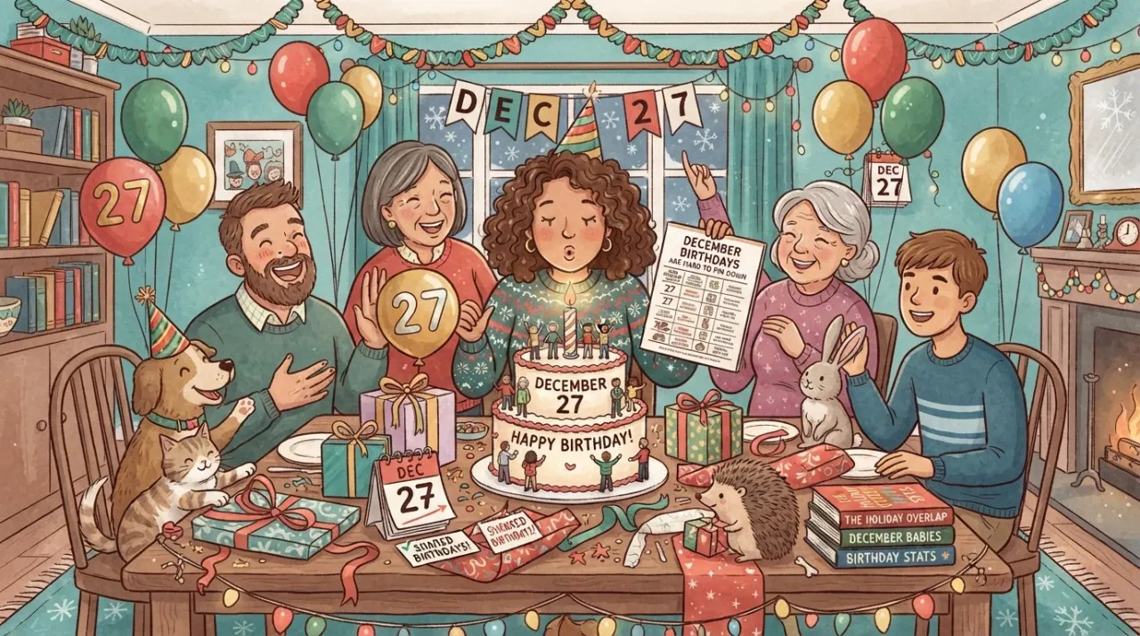 December 27 birthday statistics calendar image