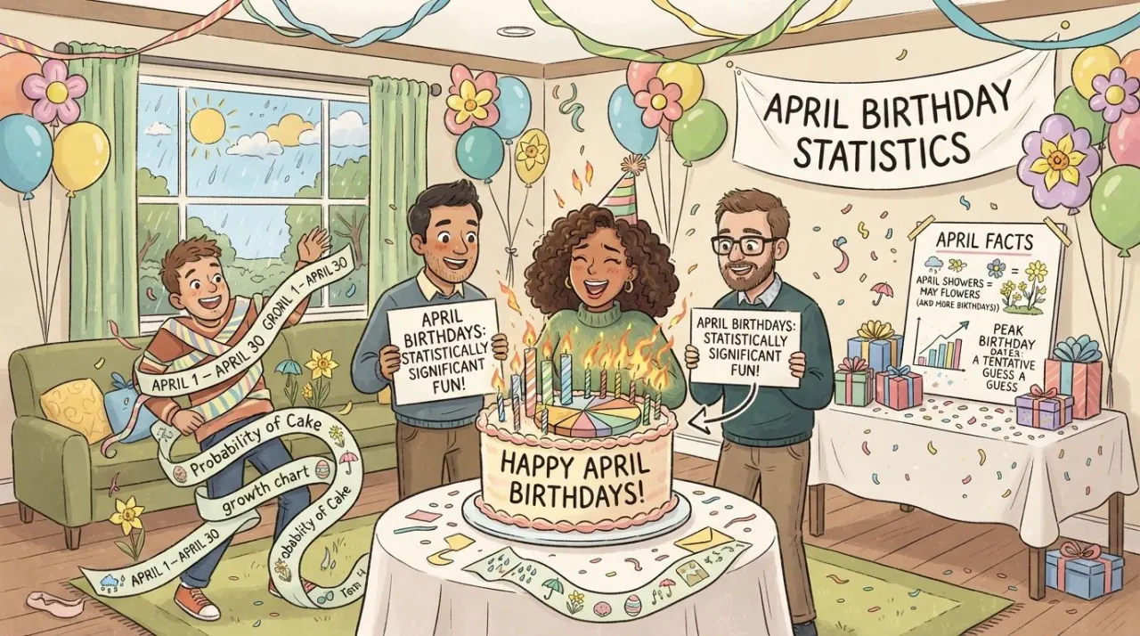 April Birthday Statistics illustration