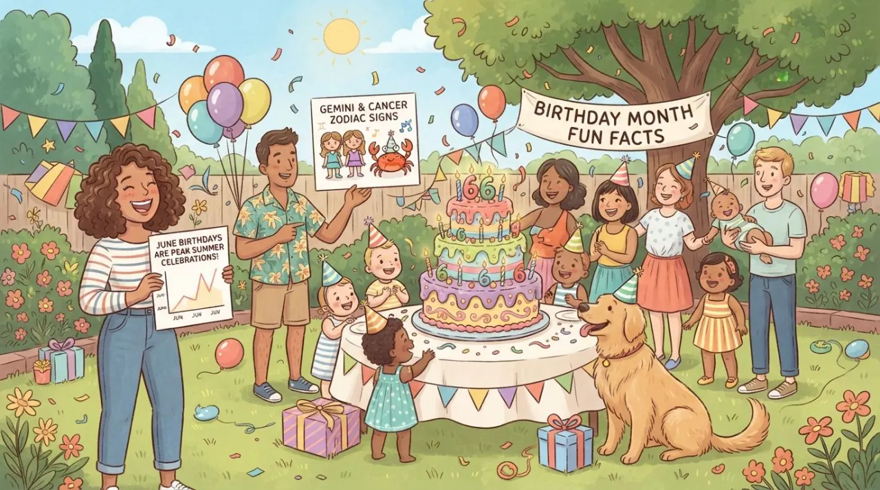 June Birthday Statistics illustration