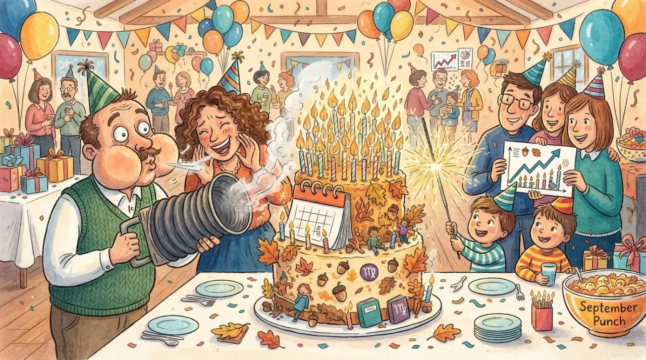 September Birthday Statistics illustration