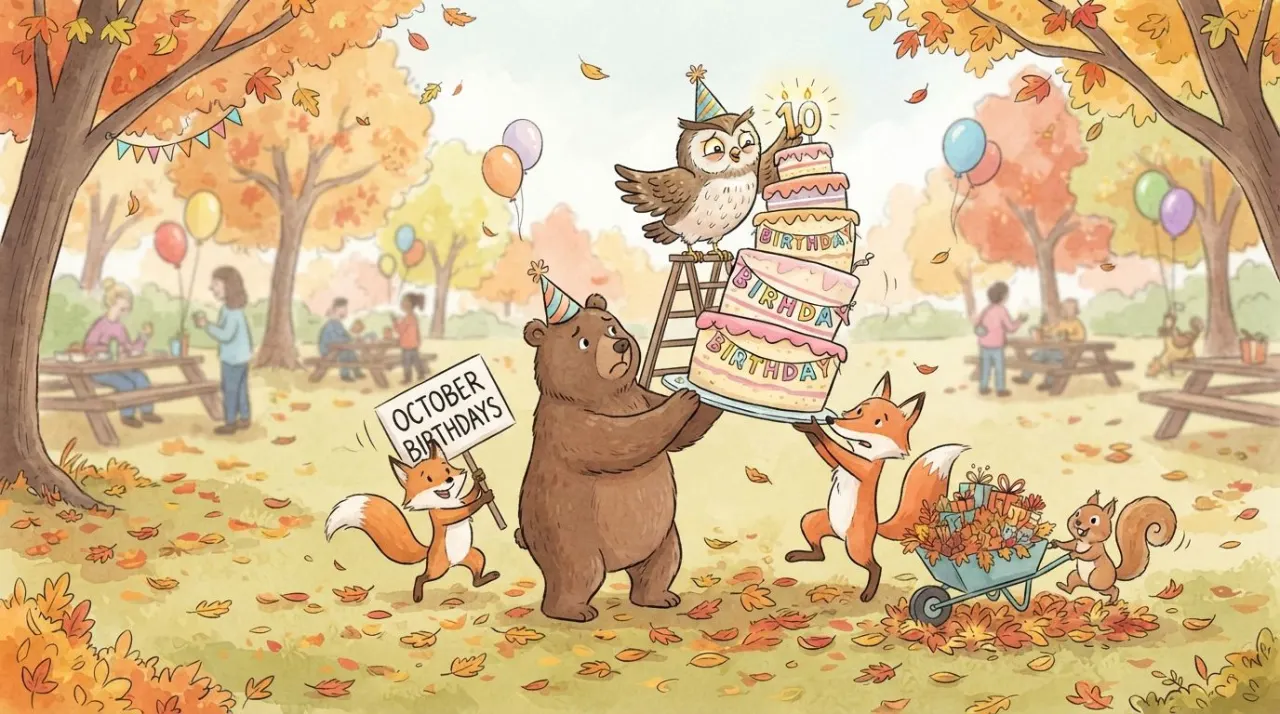 October Birthday Statistics illustration