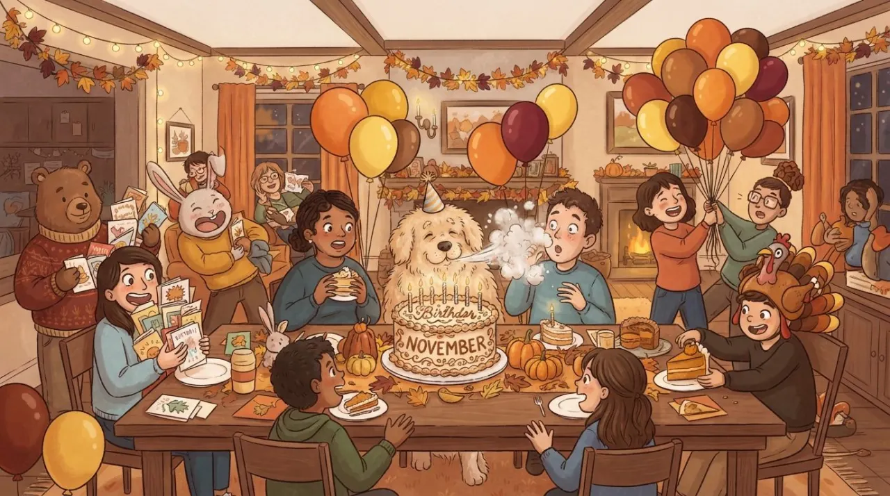 November Birthday Statistics illustration
