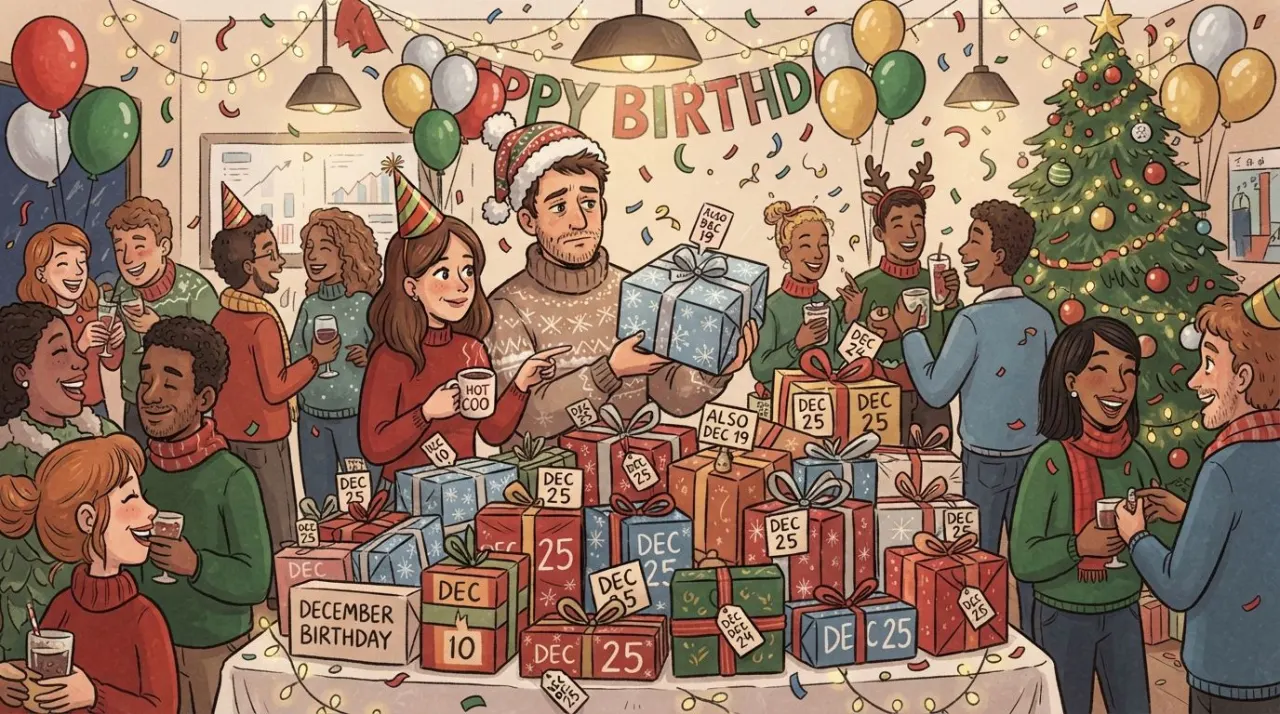 December Birthday Statistics illustration