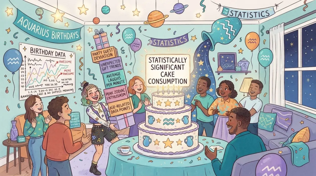 Aquarius Birthday Statistics illustration