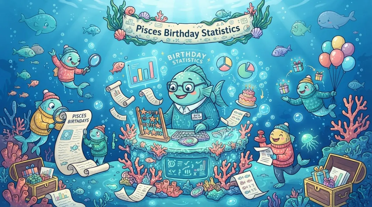 Pisces Birthday Statistics illustration