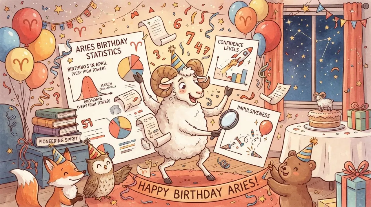 Aries Birthday Statistics illustration
