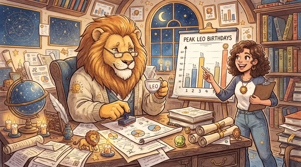Leo Birthday Statistics illustration