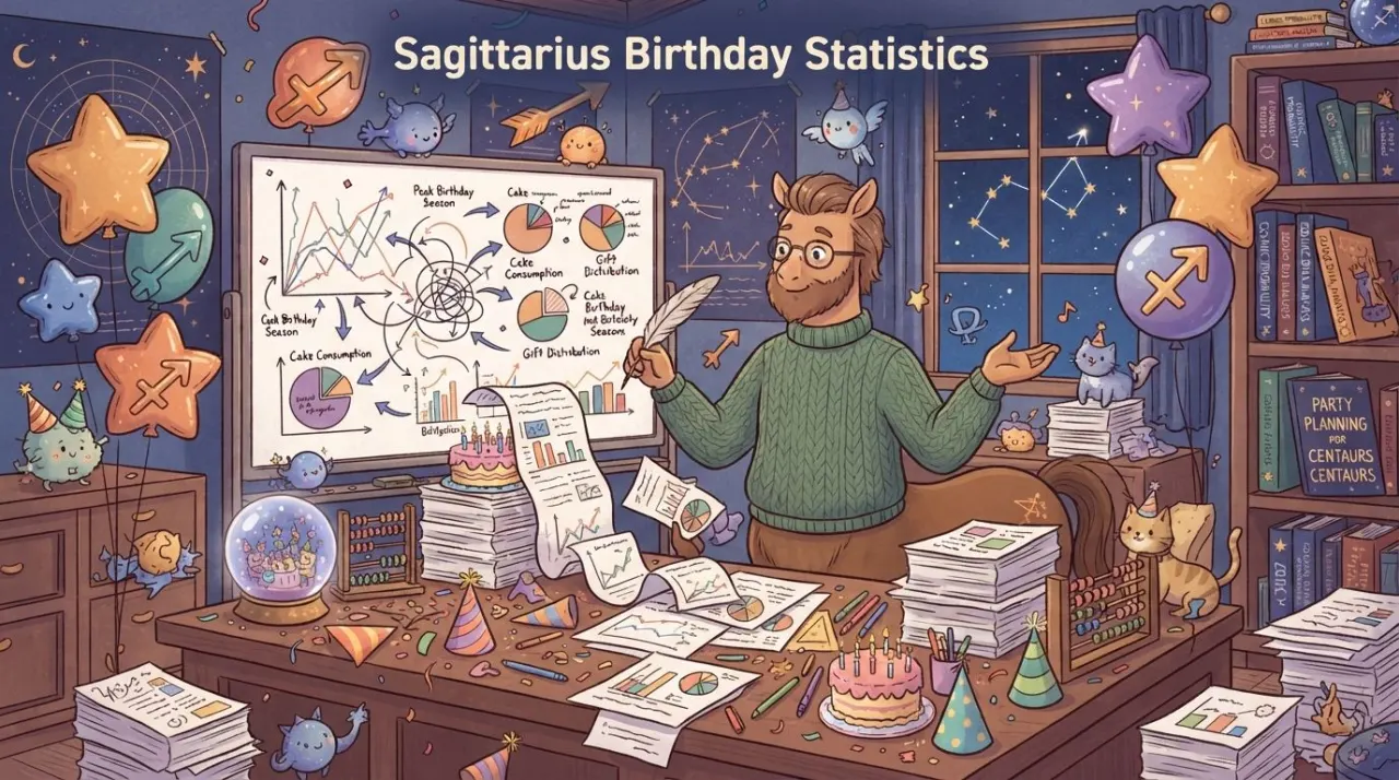 Sagittarius Birthday Statistics illustration