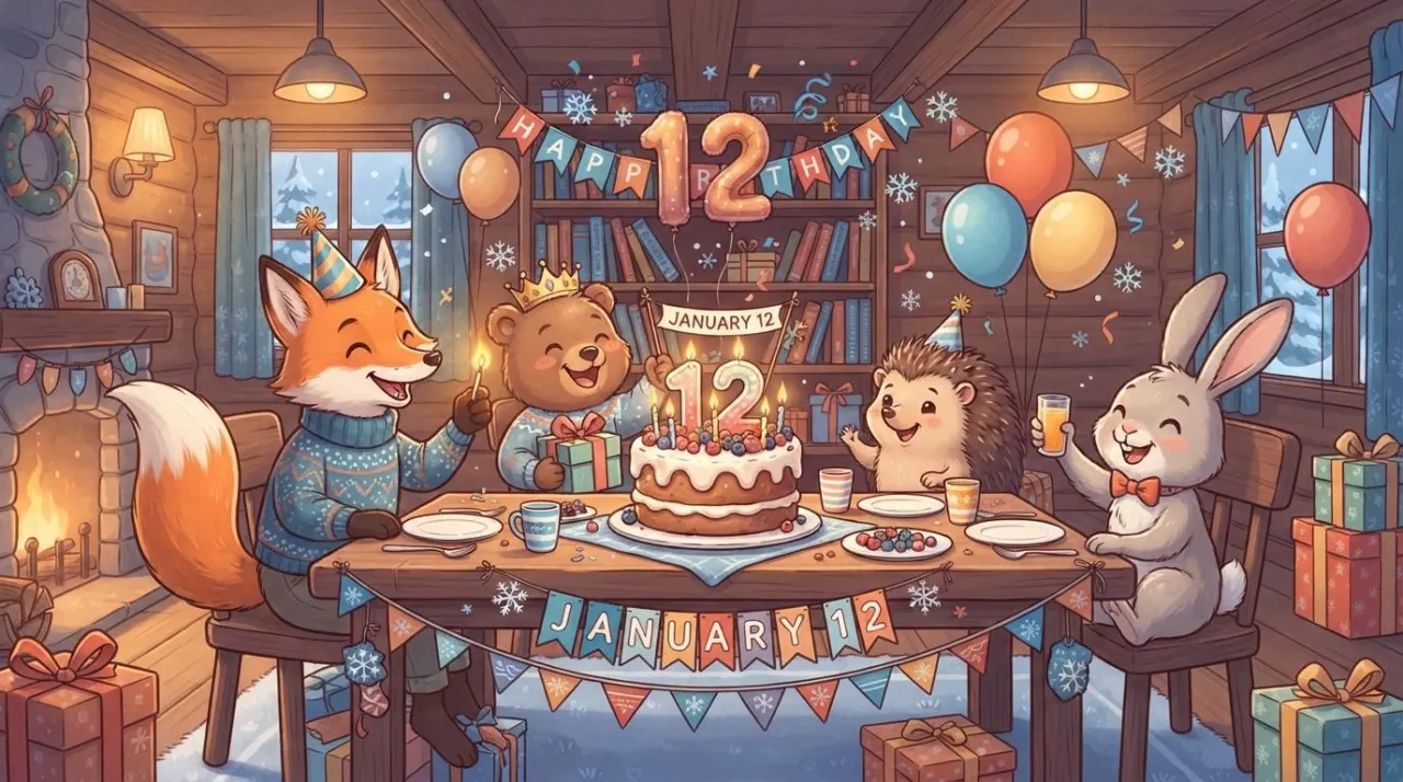 January 12 birthday statistics calendar image