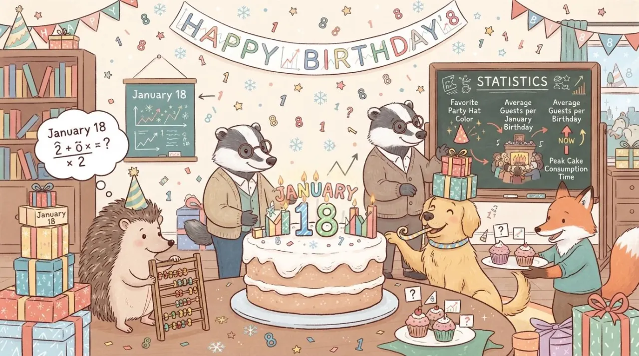 January 18 birthday statistics calendar image