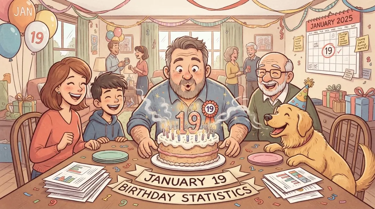 January 19 birthday statistics calendar image