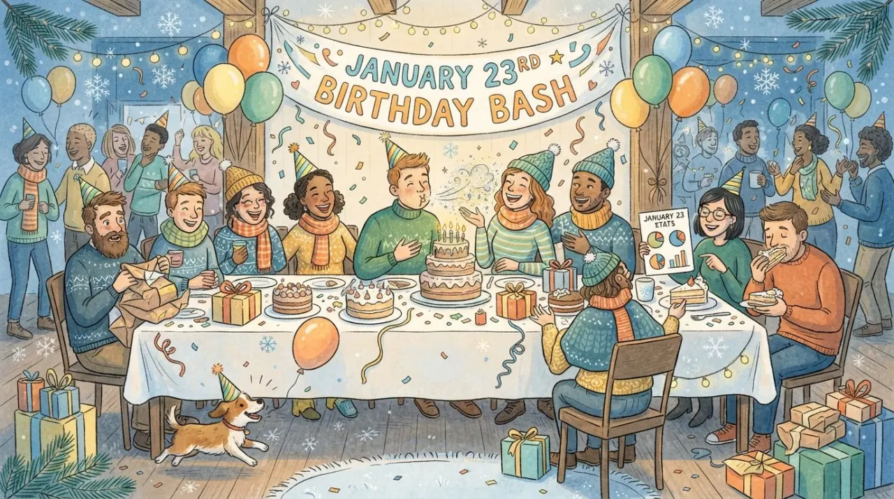 January 23 birthday statistics calendar image