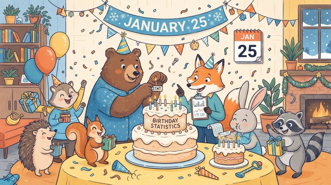 January 25 birthday statistics calendar image