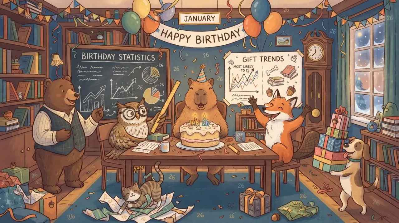 January 26 birthday statistics calendar image