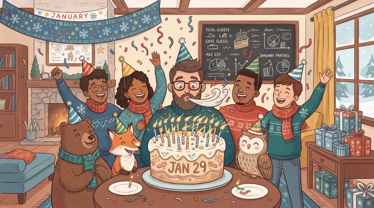 January 29 birthday statistics calendar image